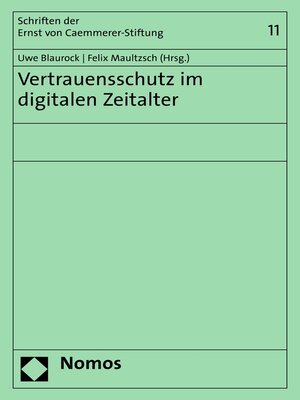 cover image of Vertrauensschutz im digitalen Zeitalter